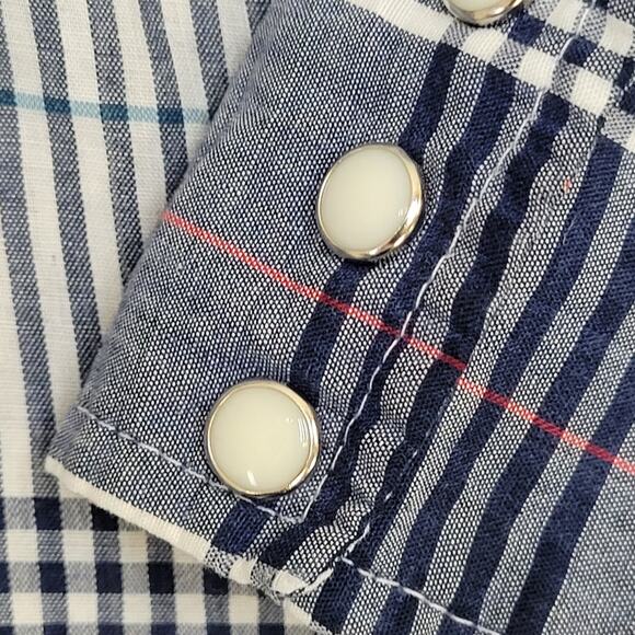 Vintage 80s Holt Shadow Pearl-Snap Shirt L 21x31 Long-Tails - Picture 9 of 11